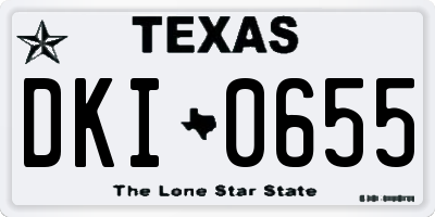 TX license plate DKI0655