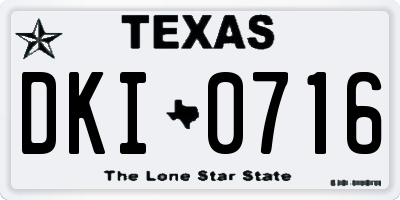 TX license plate DKI0716