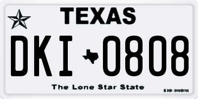 TX license plate DKI0808