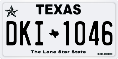 TX license plate DKI1046