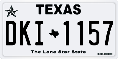 TX license plate DKI1157