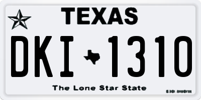 TX license plate DKI1310
