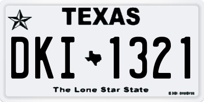 TX license plate DKI1321