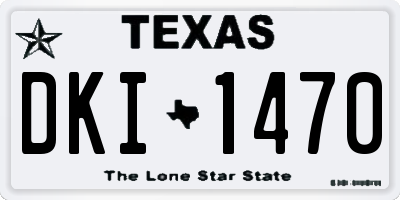 TX license plate DKI1470