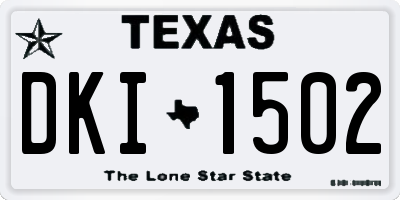 TX license plate DKI1502