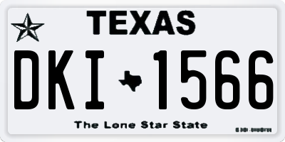 TX license plate DKI1566