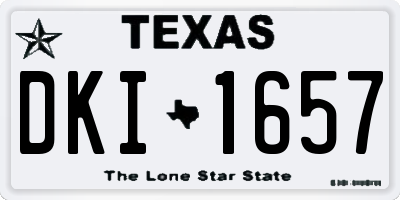 TX license plate DKI1657