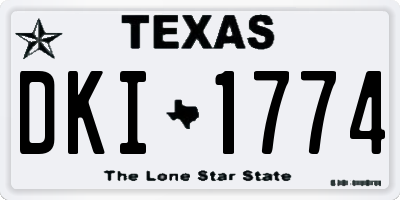 TX license plate DKI1774