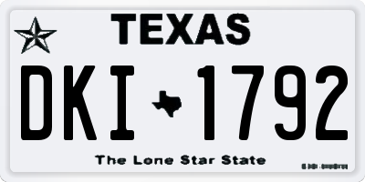 TX license plate DKI1792