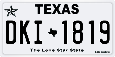 TX license plate DKI1819