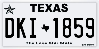 TX license plate DKI1859