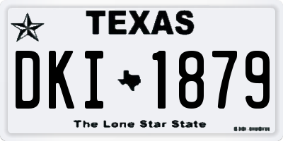 TX license plate DKI1879