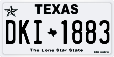 TX license plate DKI1883