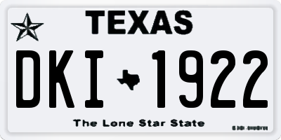 TX license plate DKI1922