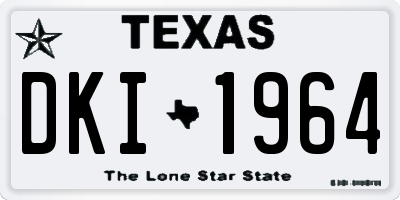 TX license plate DKI1964