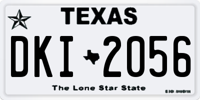 TX license plate DKI2056