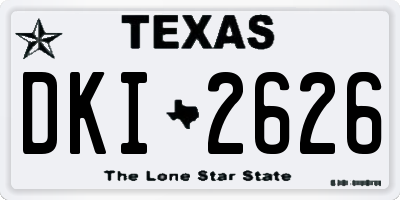 TX license plate DKI2626