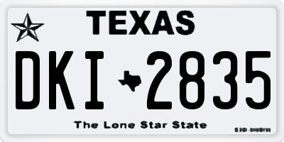 TX license plate DKI2835