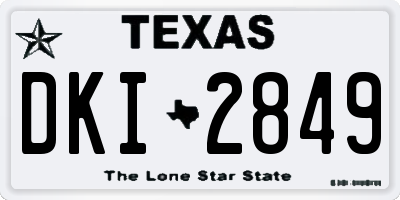 TX license plate DKI2849