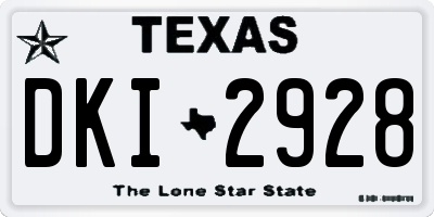 TX license plate DKI2928
