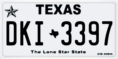 TX license plate DKI3397