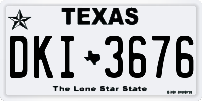TX license plate DKI3676