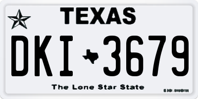 TX license plate DKI3679