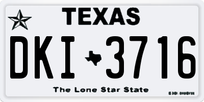 TX license plate DKI3716