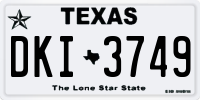 TX license plate DKI3749