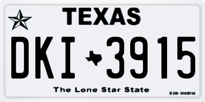TX license plate DKI3915