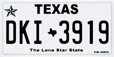 TX license plate DKI3919