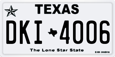 TX license plate DKI4006