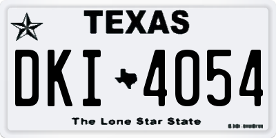 TX license plate DKI4054