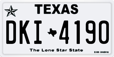 TX license plate DKI4190