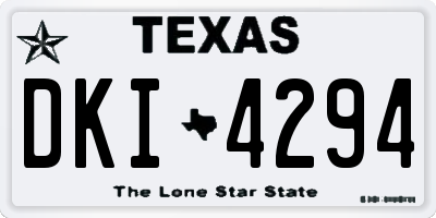 TX license plate DKI4294