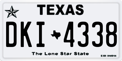 TX license plate DKI4338