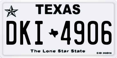 TX license plate DKI4906