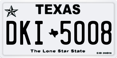 TX license plate DKI5008