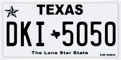 TX license plate DKI5050