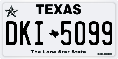 TX license plate DKI5099