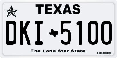 TX license plate DKI5100