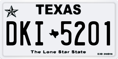 TX license plate DKI5201
