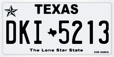 TX license plate DKI5213