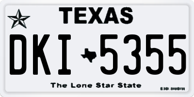 TX license plate DKI5355
