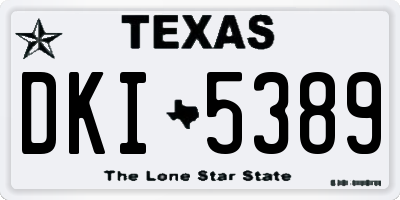 TX license plate DKI5389