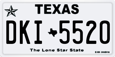TX license plate DKI5520