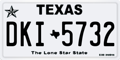 TX license plate DKI5732