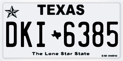 TX license plate DKI6385