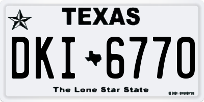 TX license plate DKI6770