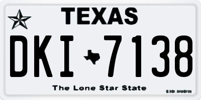 TX license plate DKI7138